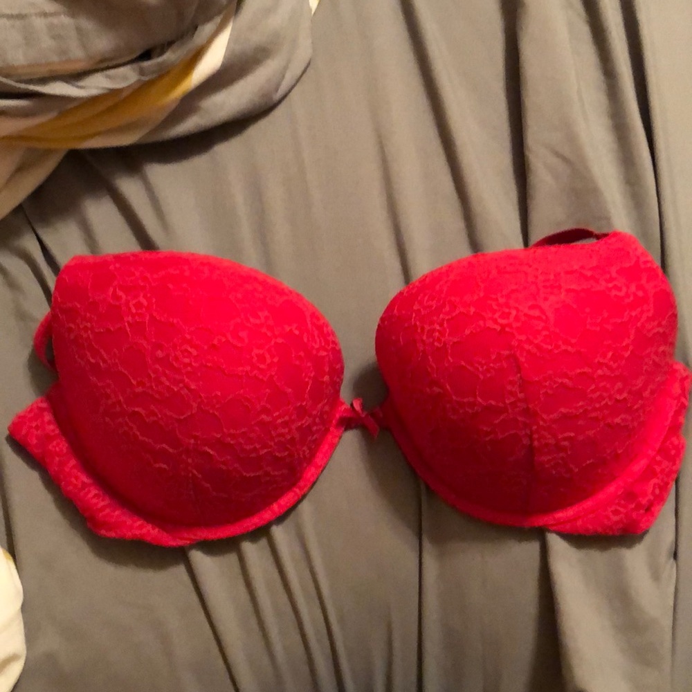 Red lace bra